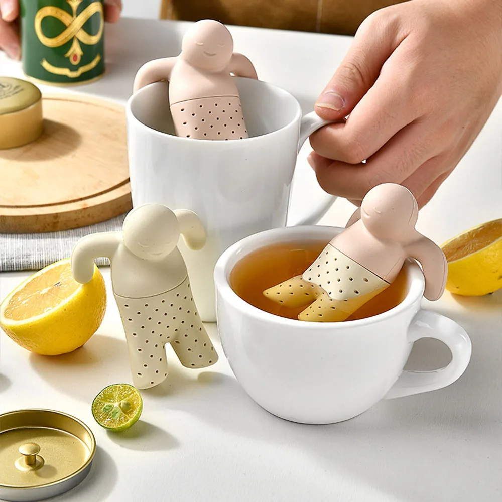 1 قطعة لطيف الكرتون كسول مصفاة شاي سيليكون Infuser Teaware إبريق الشاي تصفية أكياس الشاي صانع ورقة Infusor اكسسوارات المطبخ