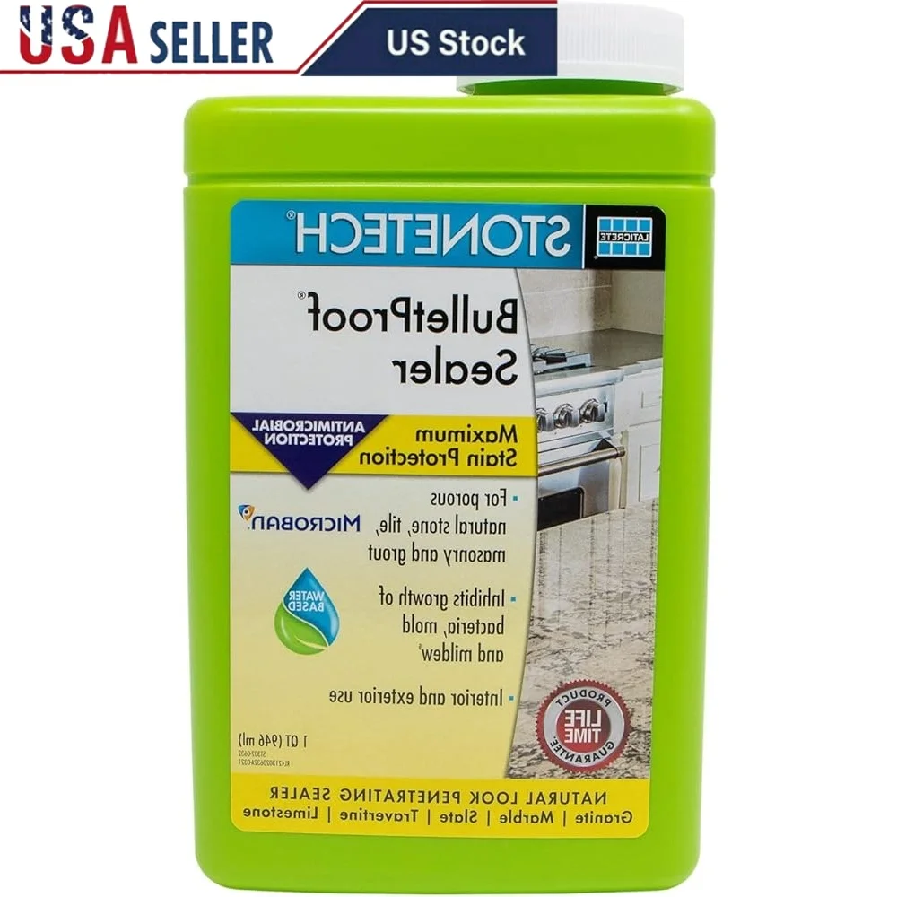 

Bulletproof Sealer 1 Quart Natural Stone Grout Stain Protection Water Based Polymer Interior Maximum Coverage 100 Sq Ft Protects