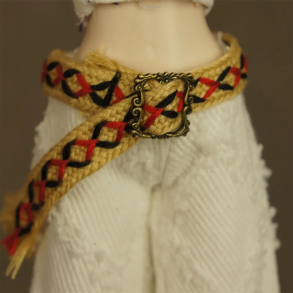 Super Mini Doll Belt Artificial Ethnic Style Handmade Doll Clothes Belt Long 19cm Width 1cm DIY Doll Accessories for Bjd Dolls