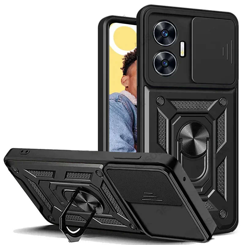 Чехол для OPPO Realme C55 C53, противоударный защитный автомобильный держатель, чехол для телефона Realme 11 10 Pro Plus 5G, защита объектива камеры