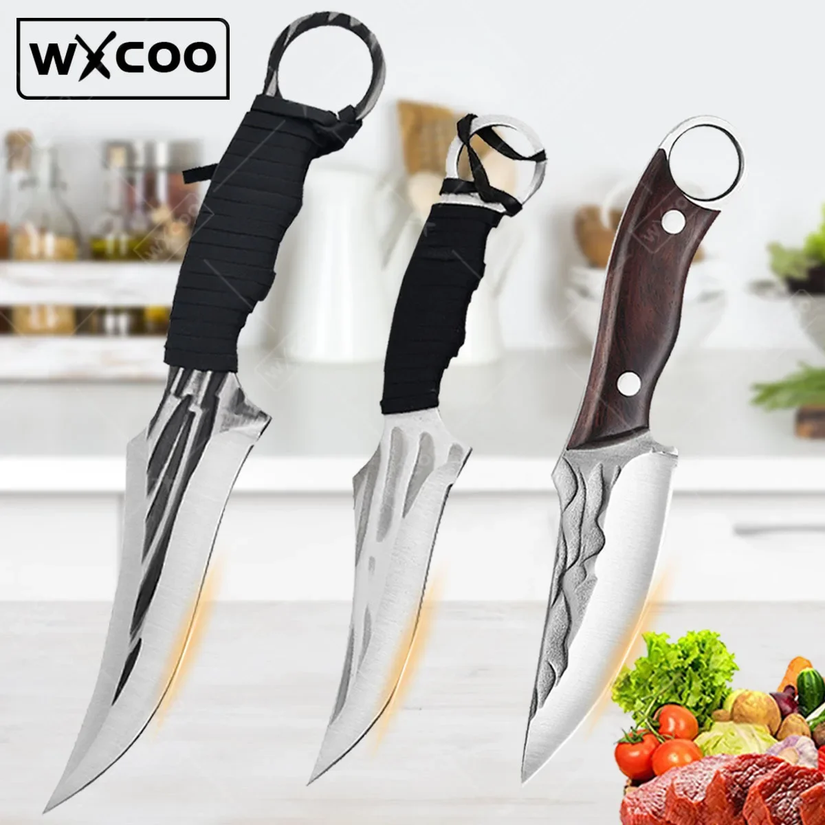 3PCS, Kitchen Chef Knife Set,Stainless Steel Boning Knife Fish Slicing Knife Kitchen Supplies Household Cooking Tools