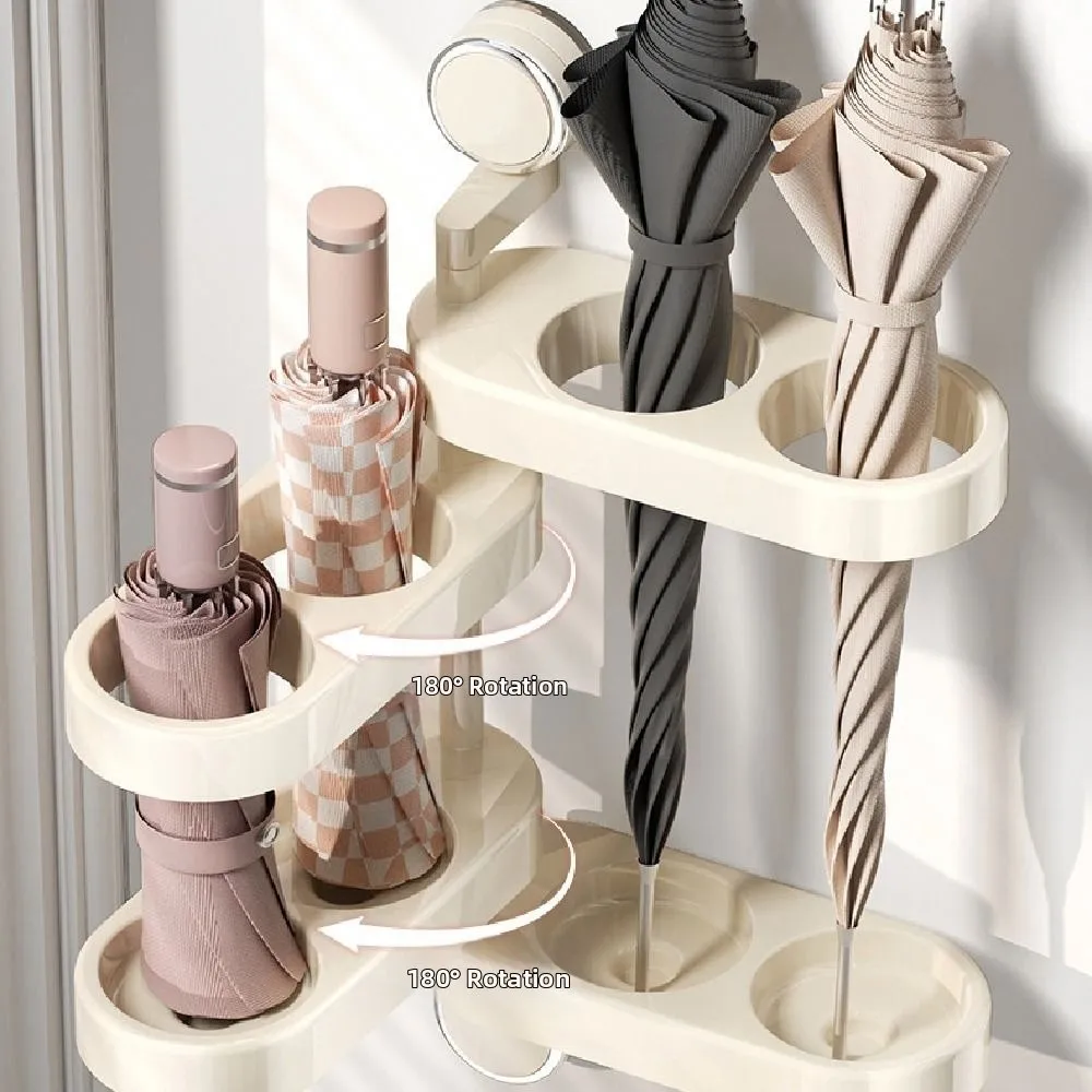 

Полка для хранения зонтов на присоске, вращающийся креативный органайзер для зонтов, полка, съемный многофункциональный контейнер для дождевого снаряжения