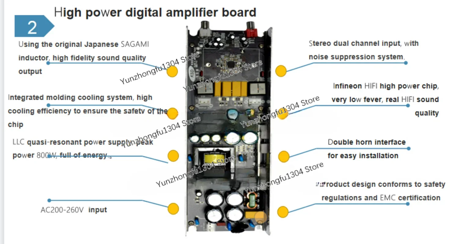 

MA5332MS Class D Digital Power Amplifier Board/stereo Dual Channel/high Power Module 2x200w