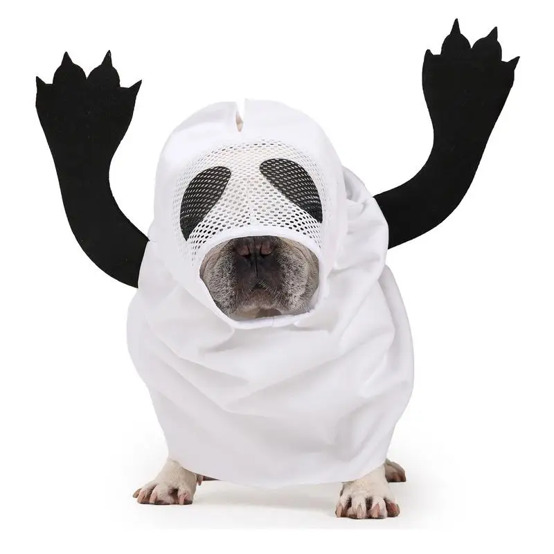 Halloween Ghost Costume For Dogs Unique White Ghost Costume Fancy Dress For Dogs Cats Pet Outfits For Halloween Cosplay