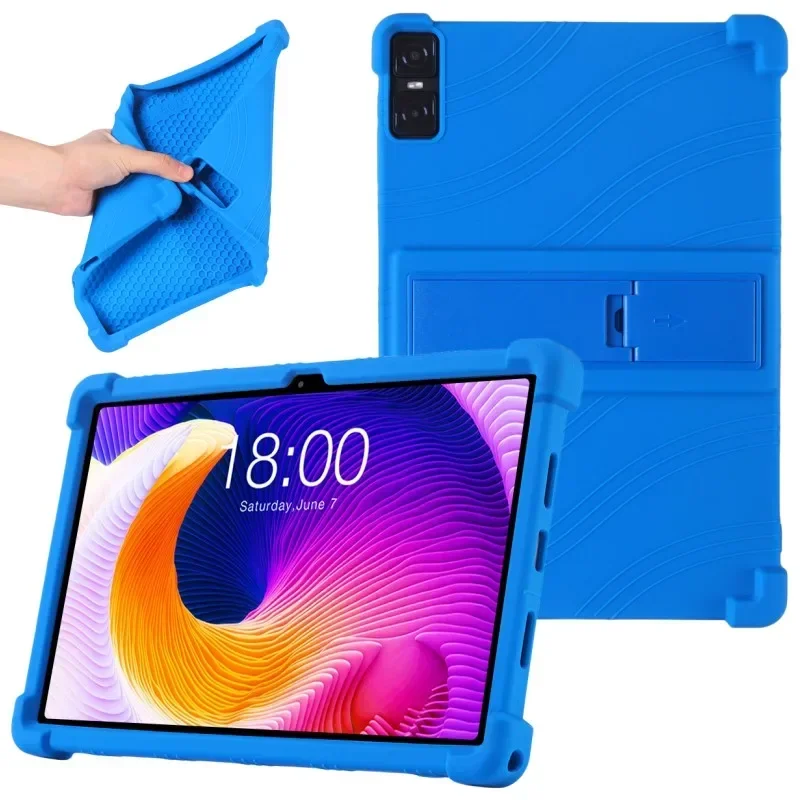 

4 Thicken Cornors Silicone Cover with Kickstand For Teclast T45HD 2023 Case 10.5" Tablet PC Soft Shockproof Protector Funda