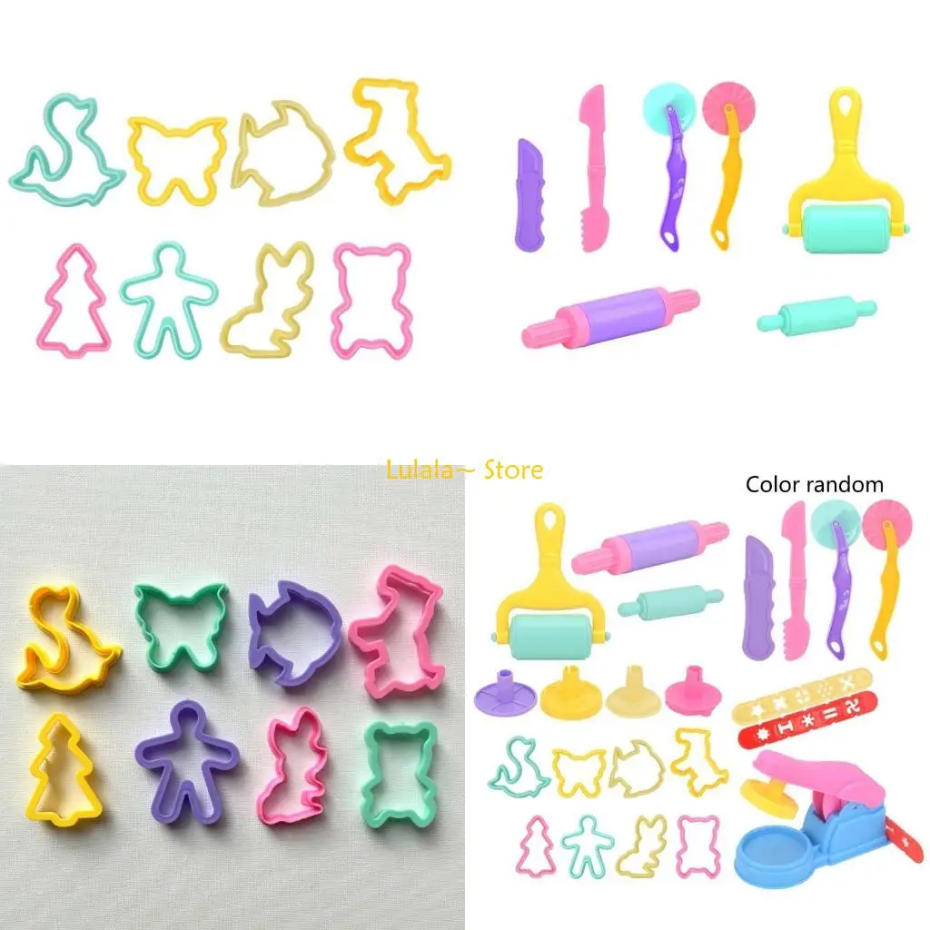 Y4QA Giả vờ chơi đồ chơi nhà bếp cho trẻ Khuôn động vật Đồ chơi bột để học tập thực hành