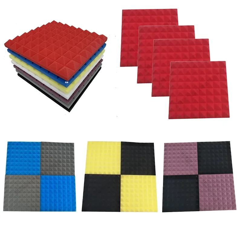 1PCS 50X50X5cm Soundproof Foam Studio Sound Absorption Treatment Panel Tile Wedge Protective Sound-Absorb Sponge 8 Towers Type