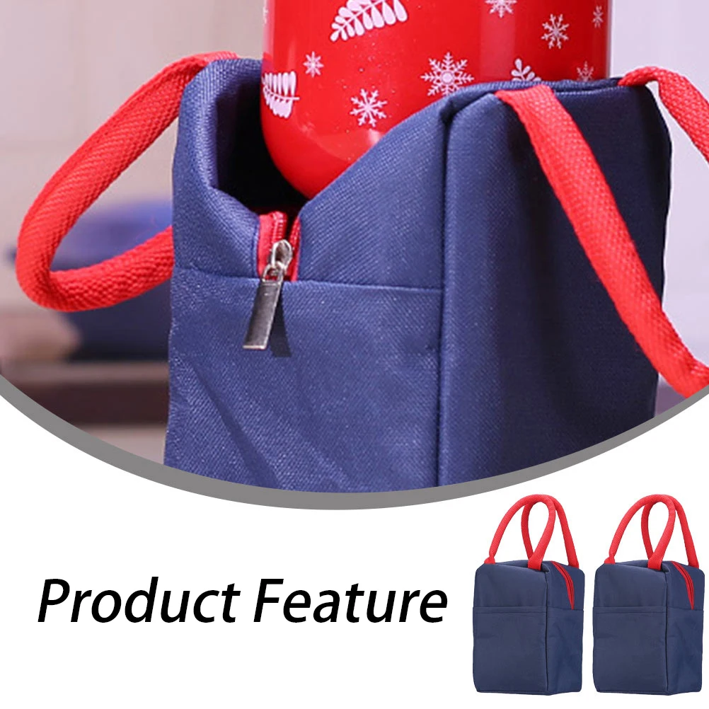 

2pcs Insulated Lunch Box Bags Oxford Cloth Tear Resistant Wear Mild Waterproof Leak Resistant Liner Eco-Friendly for Work