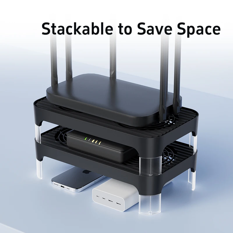 Warvank Z-X4 router/mini host radiator Silent dual fan USB interface design Heightened bracket Dual fan cooling base