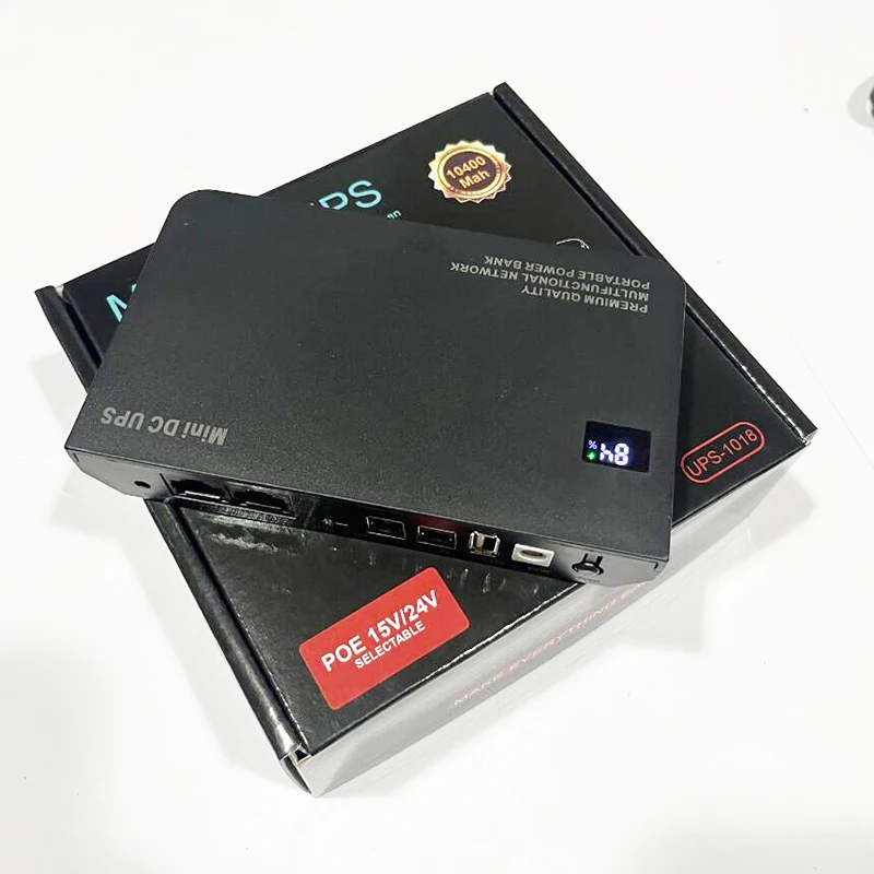 DC UPS Battery Backup 10400mAh 9V 12V 2A 15V 24V 1A Output Uninterruptible Power Supply 85‑265V UPS Battery Backup EU Plug
