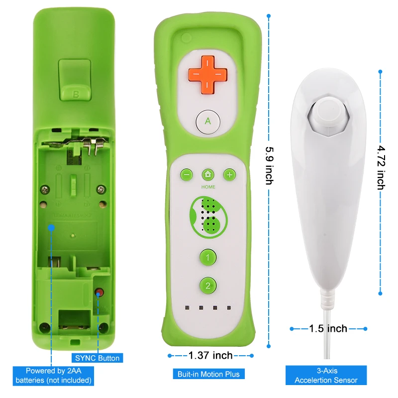 Контроллер для Wii Remote Controller, беспроводной игровой контроллер с встроенным Motion Plus для консоли Wii/Wii U, 1 шт./2 шт.