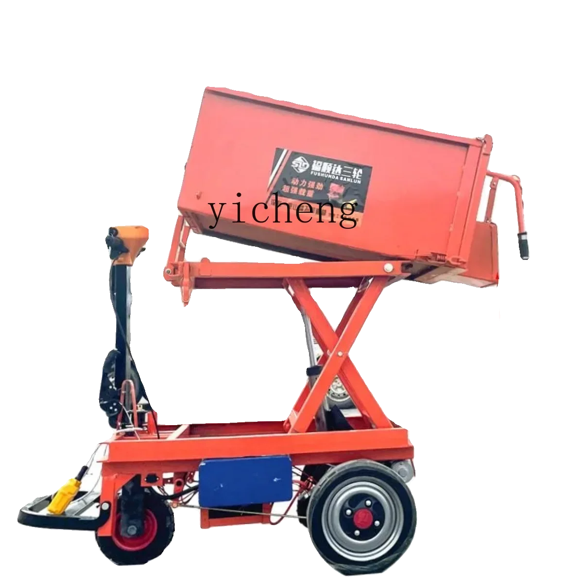 JX-1 Electric Feeding Truck Pulling Mortar Concrete Hydraulic Lifting Hand Push Ash Bucket Truck