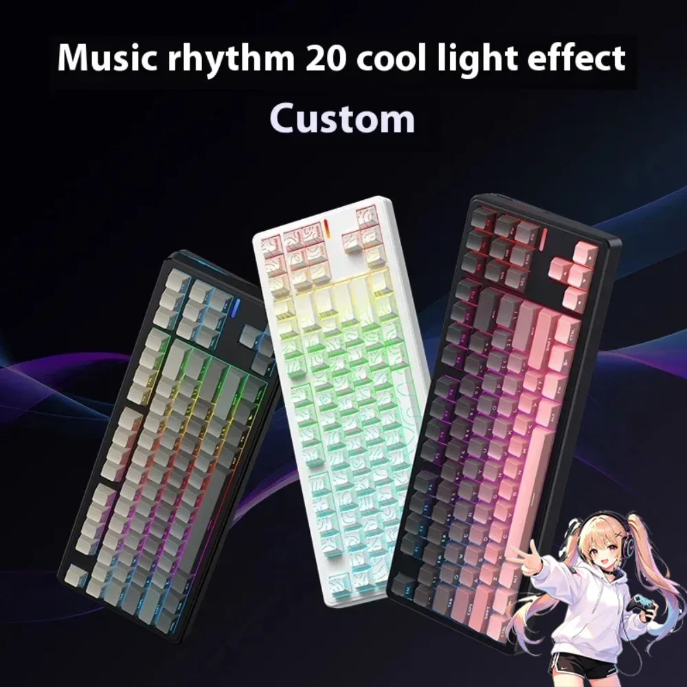 Riccks RS8 V2 Mechanical Keyboard Hot-Swap RGB Tri Mode Wireless Long Battery Life Gaming Accessories Ergonomic Gamer Keyboard