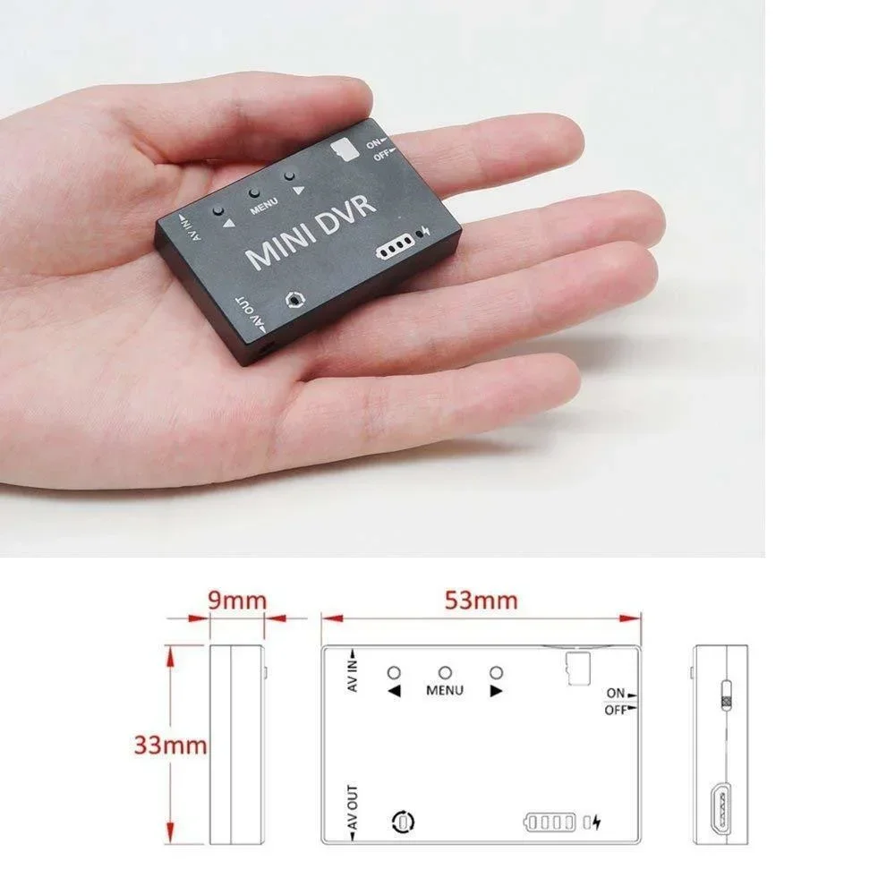 Mini module DVR FPV-enregistreur audio vidéo, batterie intégrée, NTSC/PAL pour drone de course FPV, voiture RC et quadrirotor