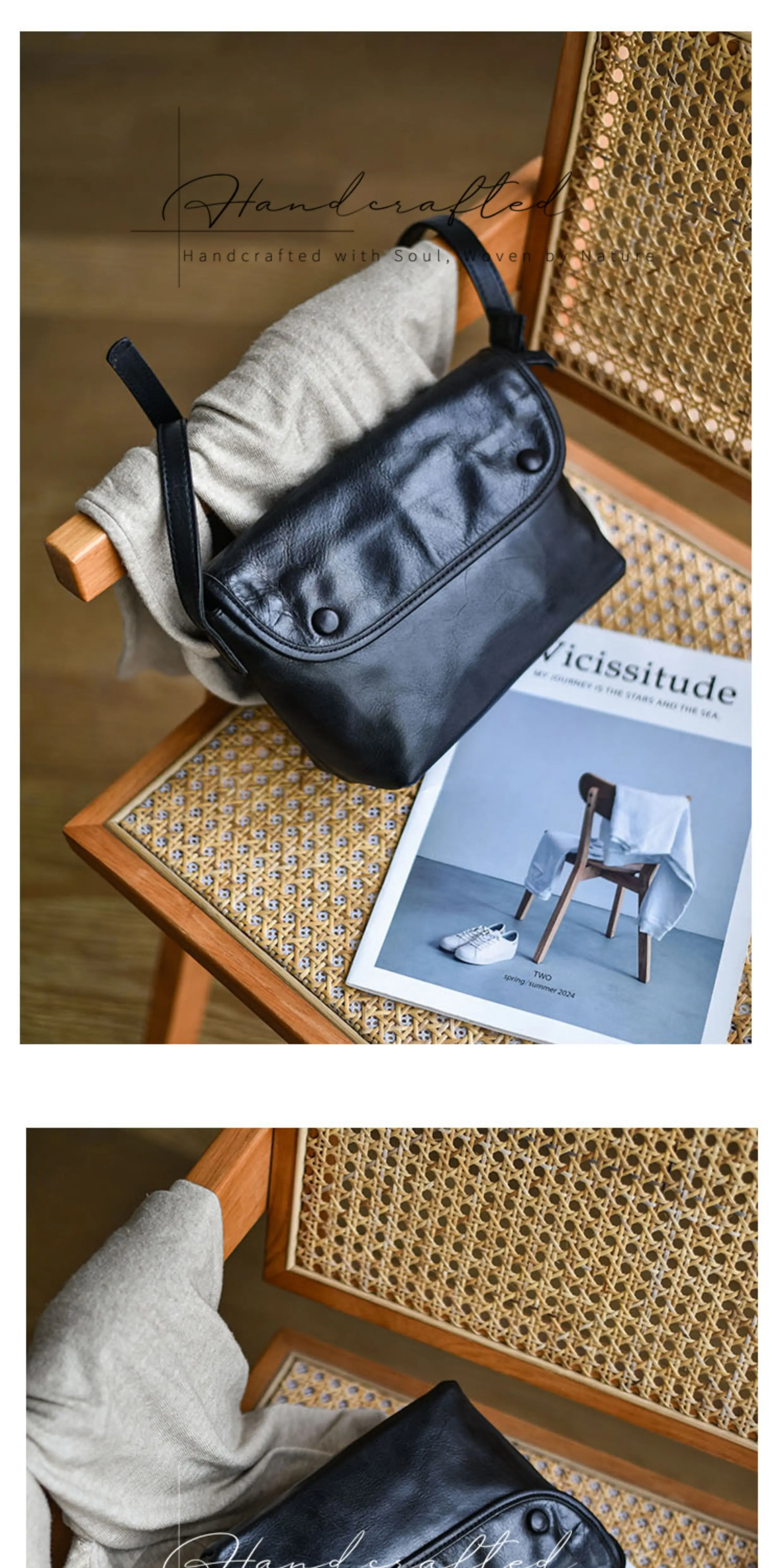 PNDME lässige Vintage-Umhängetasche aus pflanzlich gegerbtem Rindsleder für Damen, Outdoor, Alltag, Reisen, handgefertigte Umhängetasche aus echtem Leder – Detail 11