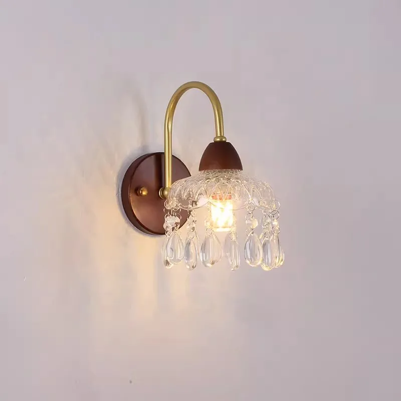 

Светодиодный настенный светильник для гостиной, спальни, современный простой хроматический светильник, домашнее освещение, медное стекло, современное бра, стеклянный настенный светильник