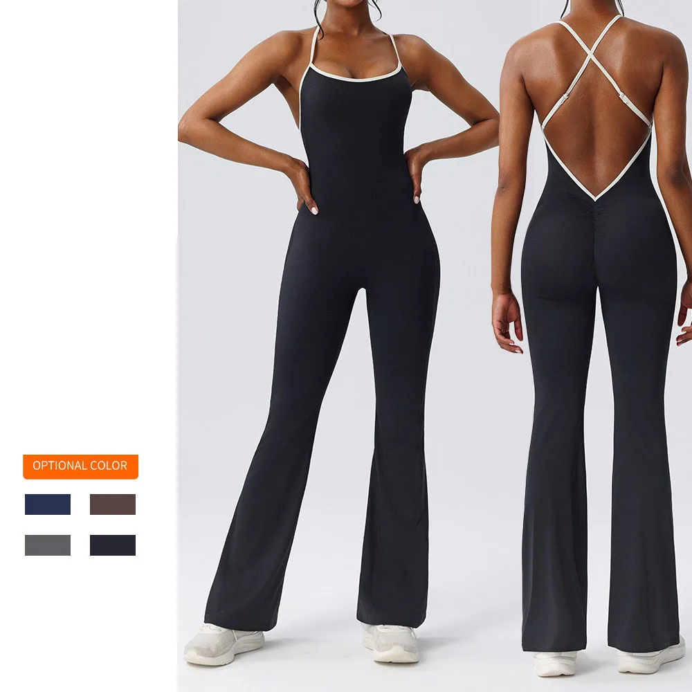 

Боди с открытой спиной — купальник для йоги с высокой талией и встроенным бюстгальтером, бесшовный спортивный костюм для женщин, наряд для фитнеса для кроссфита и танцев