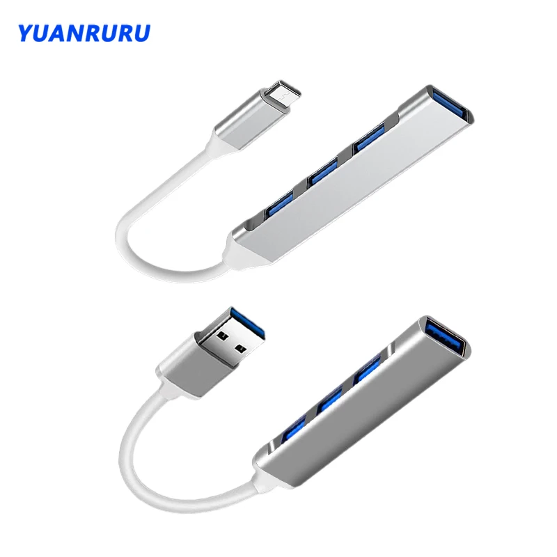 Concentrador de red USB de alta velocidad, 4 puertos, divisor múltiple tipo C 3,0, para Xiaomi, Lenovo, Macbook, PC, Accesorios de ordenador, puertos USB3.0 2,0