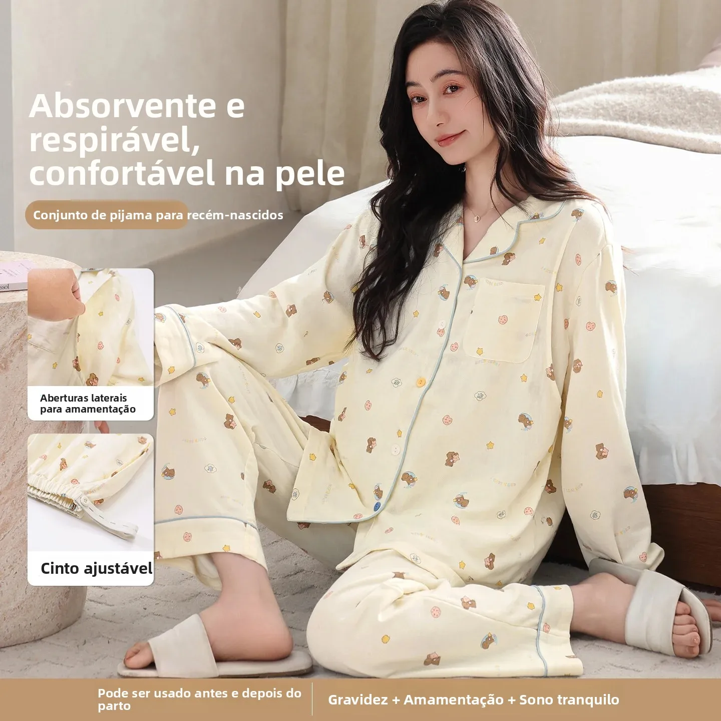 set-di-abbigliamento-premaman-in-garza-di-cotone-puro-maniche-lunghe-pantaloni-regolabili-abbigliamento-da-casa-tessuto-morbido-e-confortevole-adatto-a-tutte-le-stagioni