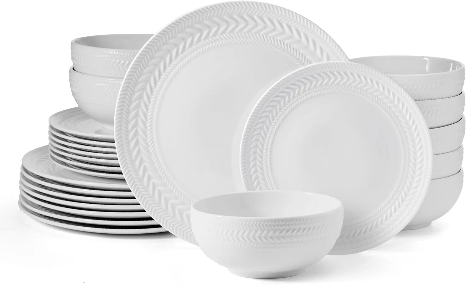 24 piece Dinnerware Set, Service for 8, White