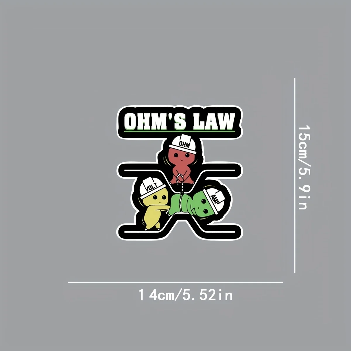 Humorous Shirt for Electrical Engineers Featuring Ohm'S Law-a Fun Gift for Family Members. Waterproof Vinyl Stickers for Helmets