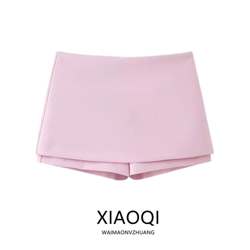 Spring 2024 Women's Low Waist Versatile Slimming Design Sensation Skirt Pants Casual Shorts Length Material 100% Other
