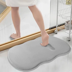 Solid Color thickened bathroom floor mat flannel Shower Room absorbent mat door foot mat toilet non-slip mat restroom carpet