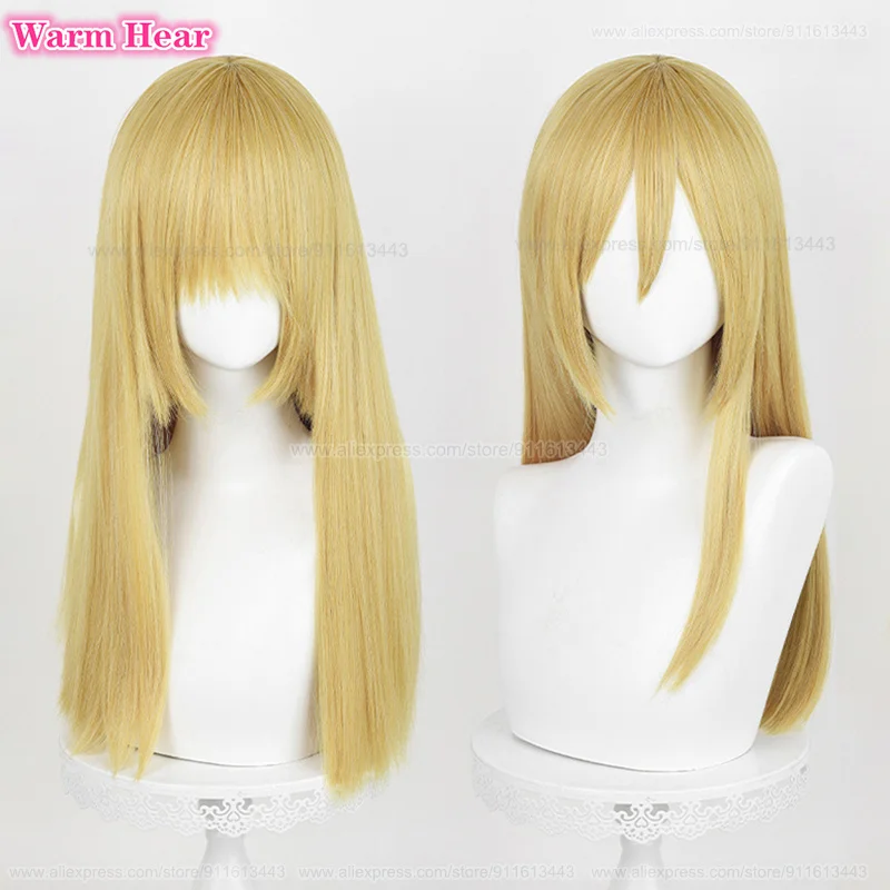 50cm Long Historia Reiss Synthetic Wig Anime Krista Lenz Golden Yellow Cosplay Anime New Wig Heat Resistant Party Wigs + Wig Cap