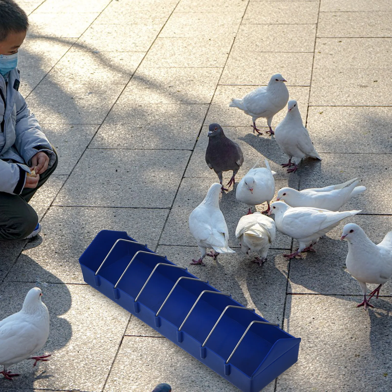 

Thicken Plastic Pigeon Feeder Food Slot Creative Decorative Design Prevent Dirty Easy Clean Pigeon Feeding Dish Bird Supplies