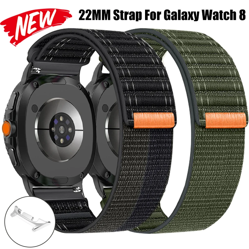

Нейлоновый ремешок 22 мм для Samsung Galaxy Watch 8 40 44 мм/8 Classic, 46 мм, мягкий спортивный ремешок для браслета Galaxy 8 2025