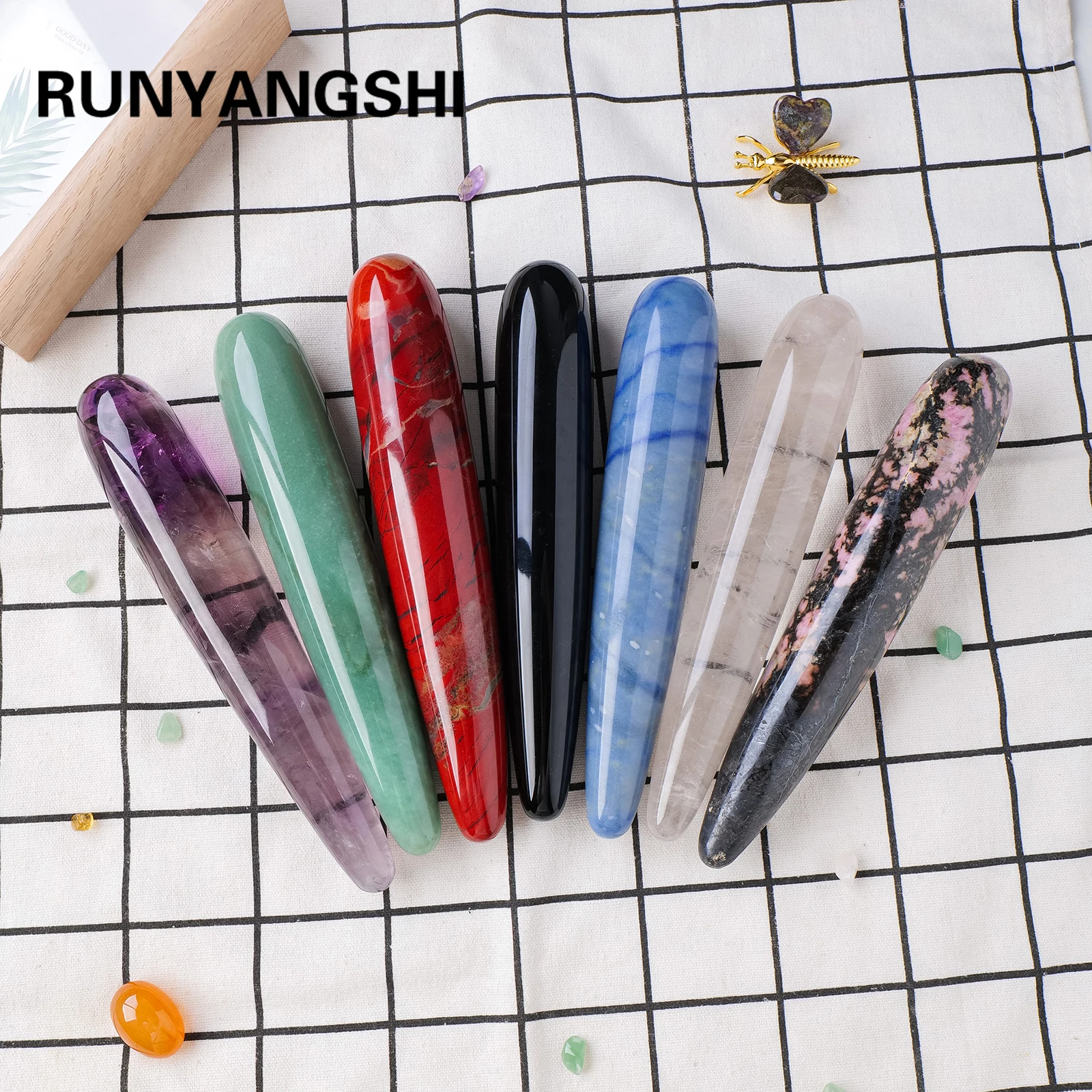 

1PC Natural Healing Amethyst Crystal Massager Wand Rose Quartz Yoni Women Kegel Exerciser Vaginal Muscles Tightening Wand