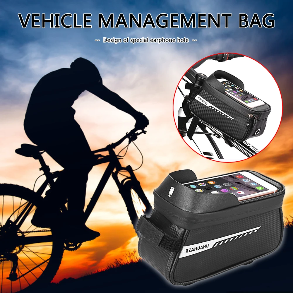 Bicycle Bag Phone Bag Waterproof Mountain Bike Front Top Tube Bag Cycling Touch Screen Phone Holder Pannier MTB Road Bike Bag