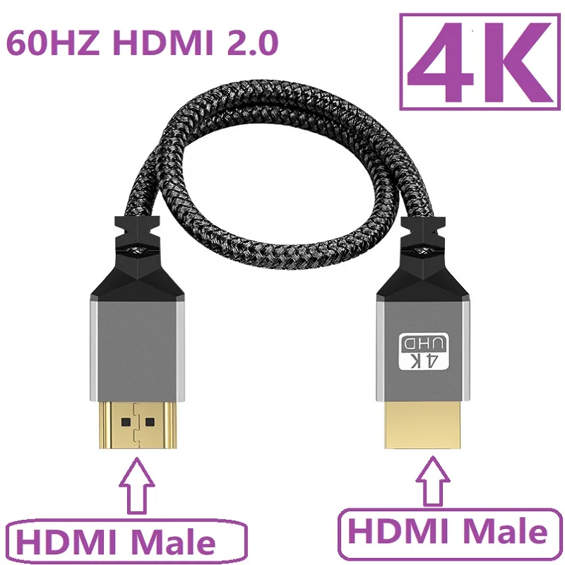 1M/2M/3M/5M/10m Nylon Braid Cable HD 4K@60HZ Compatible V2.0 HDMI TO HDMI Extension Male Plug Cable For Monitor Camera DV