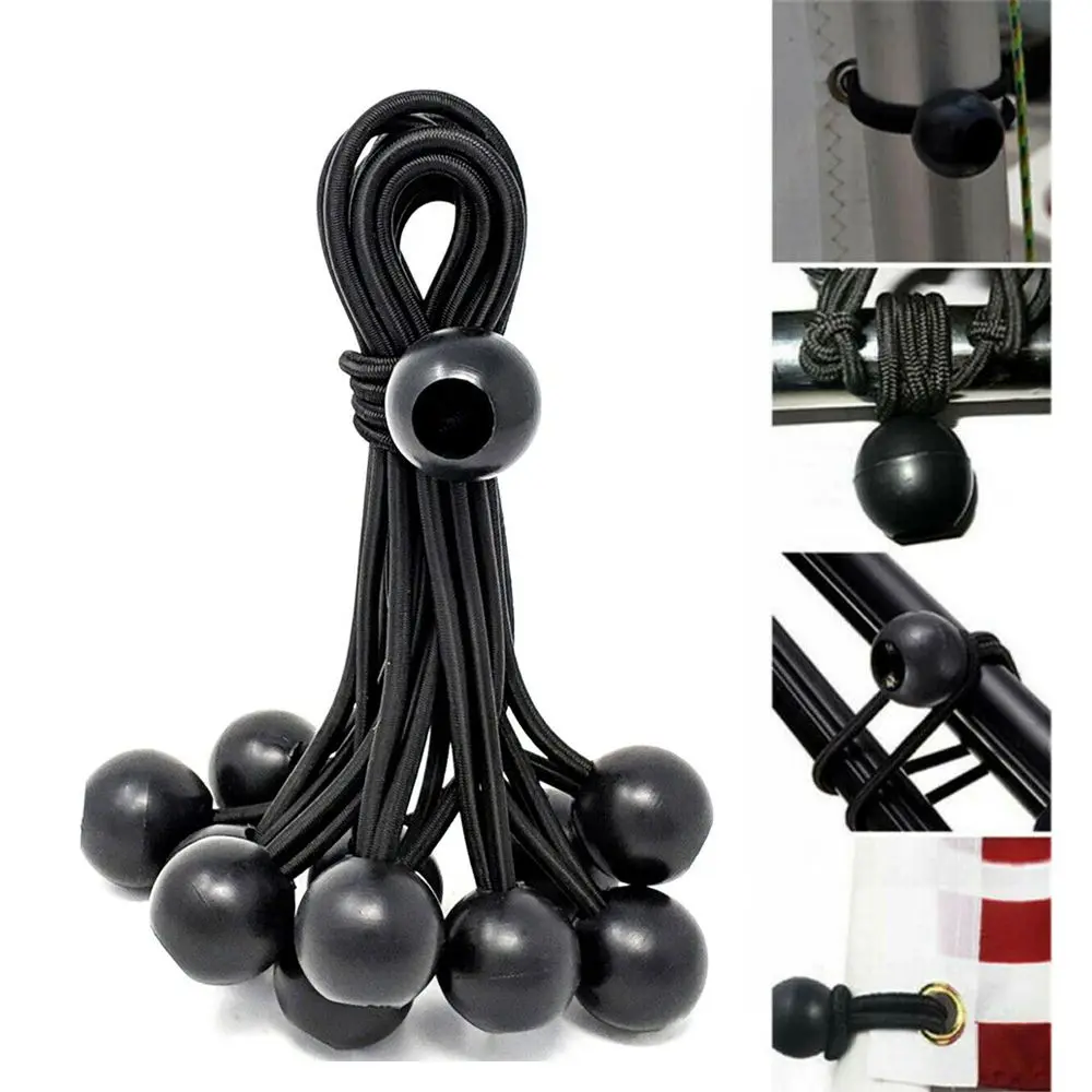 

Portable Fixing Securing Pack Shock Elastic Ties Water Bottle Fixed Bungee Cord Elastic Rope Loop Cord Black Ball Bungee