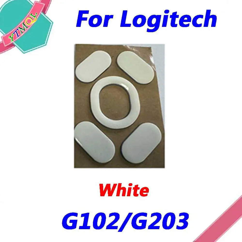 Hot sale 1set Mouse Feet Skates Pads For Logitech G102/G203 wireless Mouse White Black Anti skid sticker replacement connector