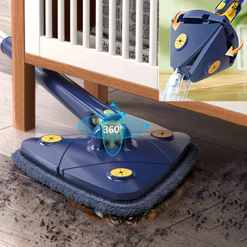 

Телескопическая треугольная швабра 360° ° Вращающаяся швабра для чистки, регулируемая швабра для влажной и сухой уборки потолка, инструменты для домашнего окна, пола