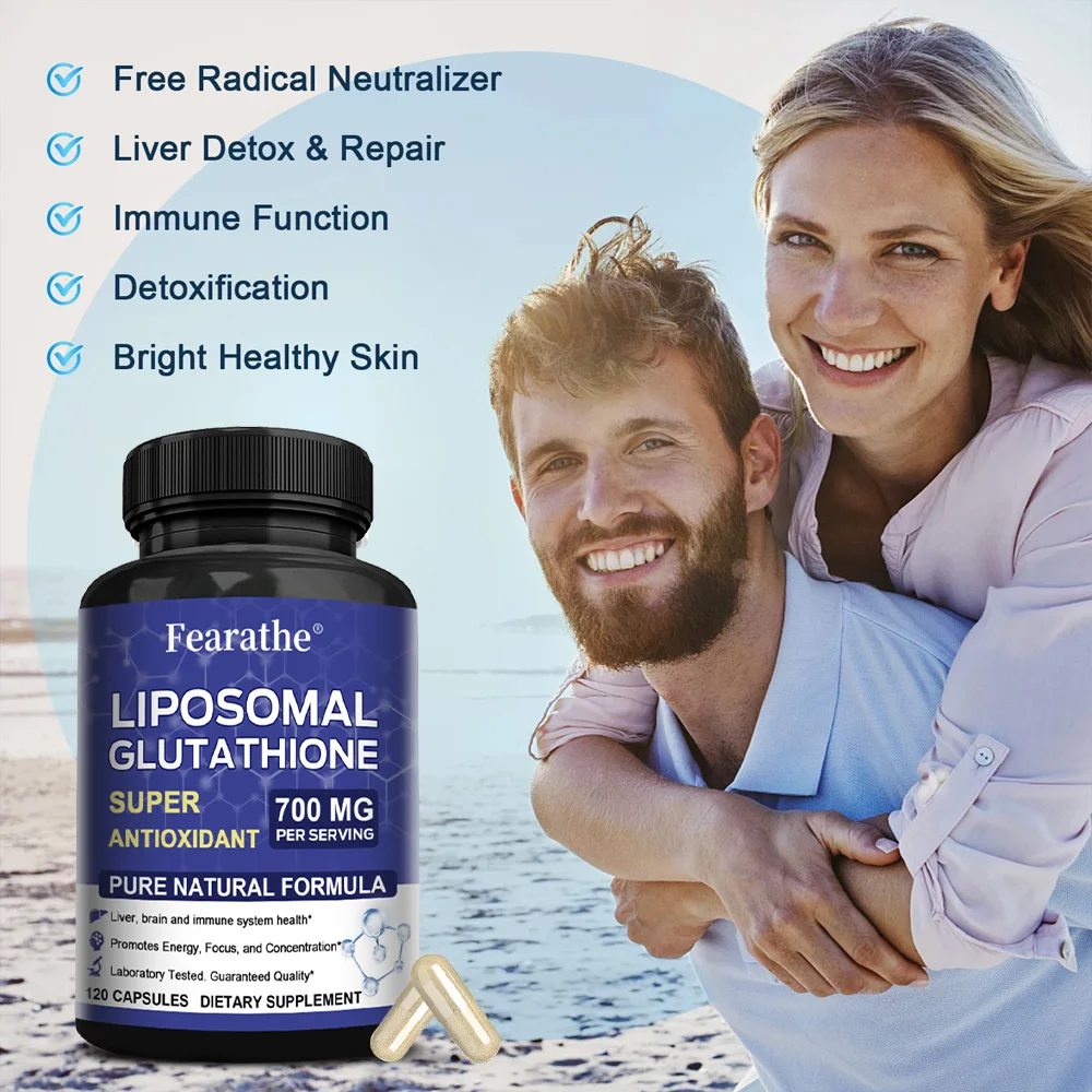 Liposomal Glutathione Capsules, Multi-Antioxidant Daily Supplement for Detox, Brain, Immune Health, Brighten Skin & Anti-Aging