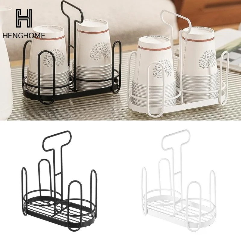 

Ящик для хранения с крышкой для чашек, одноразовая подставка для чашек, железный художественный держатель для чашек, диспенсер для столешниц, прочная стойка для хранения кофе для кухни