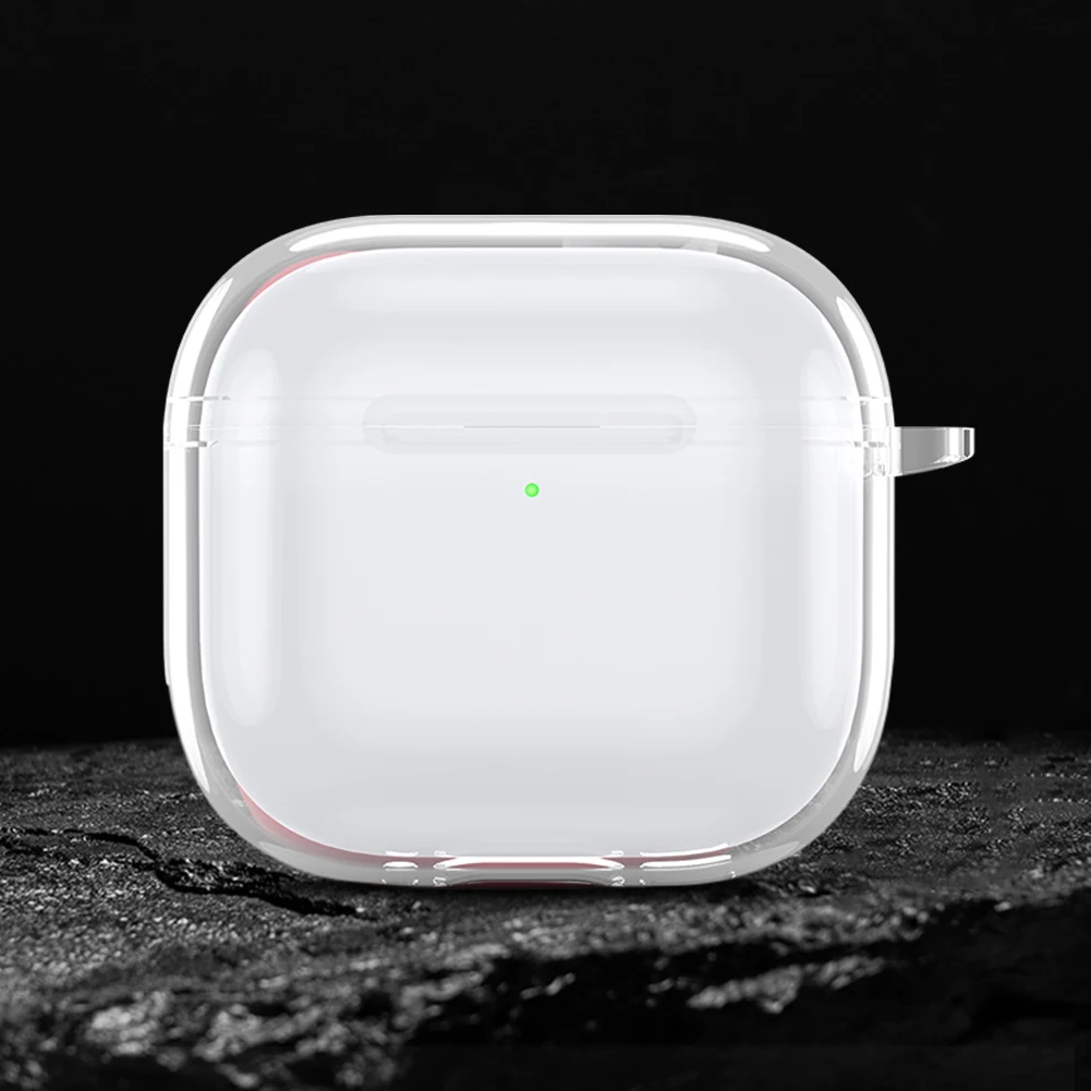 Capa protetora transparente para Apple Airpods 4, à prova de choque, pele macia, anti-queda, tampa do fone de ouvido sem fio, TPU, 2021