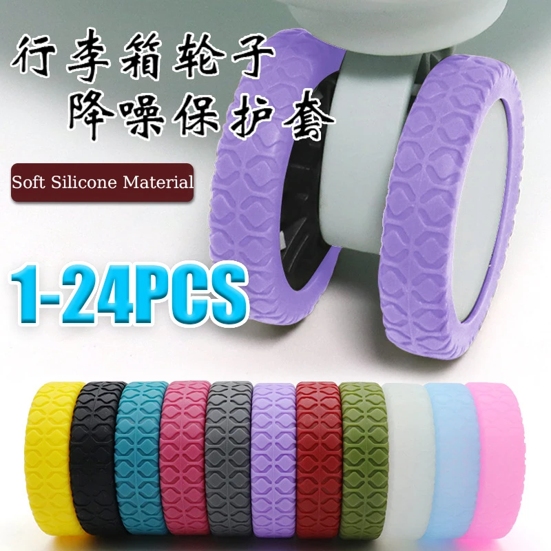 

1-24pcs Luggage Wheels Protector,Silicone Suitcase Wheel Protection Cover Suitcase Accessory,Trolley Case Wheel Casters Cover
