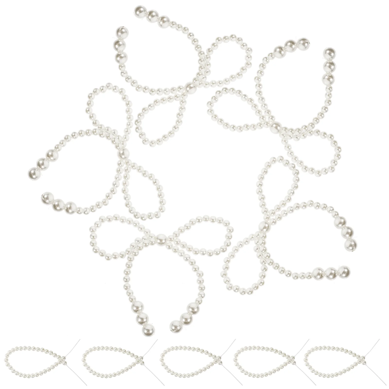 

10pcs Pearl Bow Decoration Imitation Pearl Cake Decorations Birthday Party Wedding Cupcake Toppers Dessert Accessories Cake