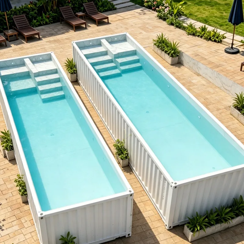 Customized Large Rectangle Container Pool Galvanized Steel Portable Foldable with Liner and Filter Pump for Garden