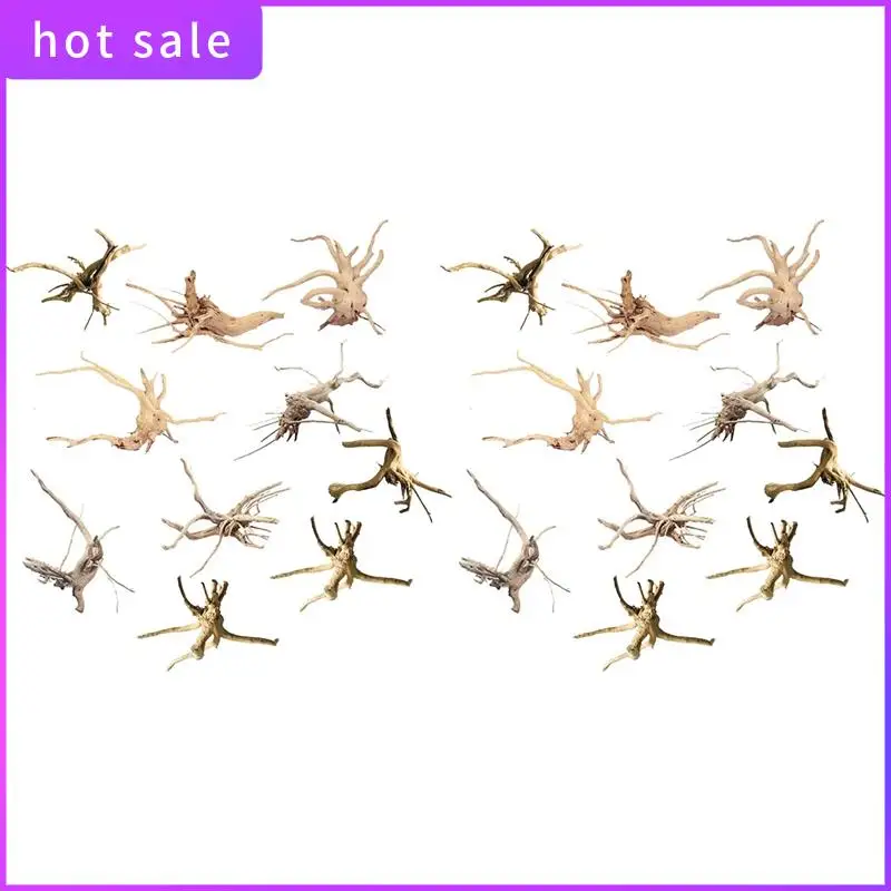 

HGSW-Mini Driftwood For Aquarium Natural Wood Branches Fish Tank Decorations Reptiles Tree Trunk Driftwood Assorted(20 Pack)
