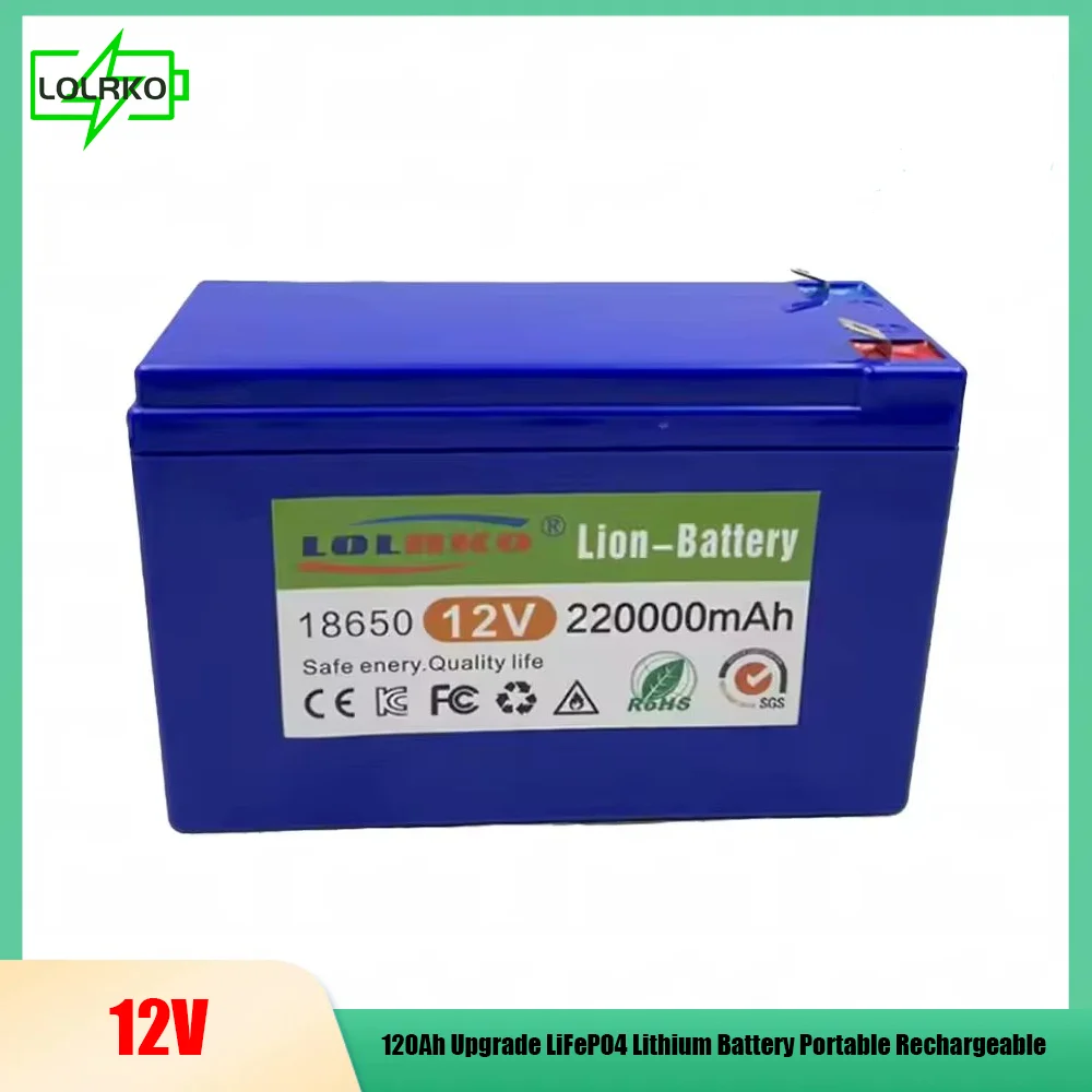 

Outdoor emergency lighting upgrade 12v120Ah LiFePO4 lithium battery portable rechargeable, built-in power display port for charg