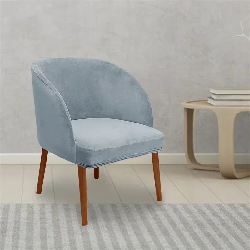 1/2/4/6PC Velvet Armchair Cover Elastic Dining Chair Cover Stretch Accent Curved Armrest Seat Slipcover for Hotel Wedding Office