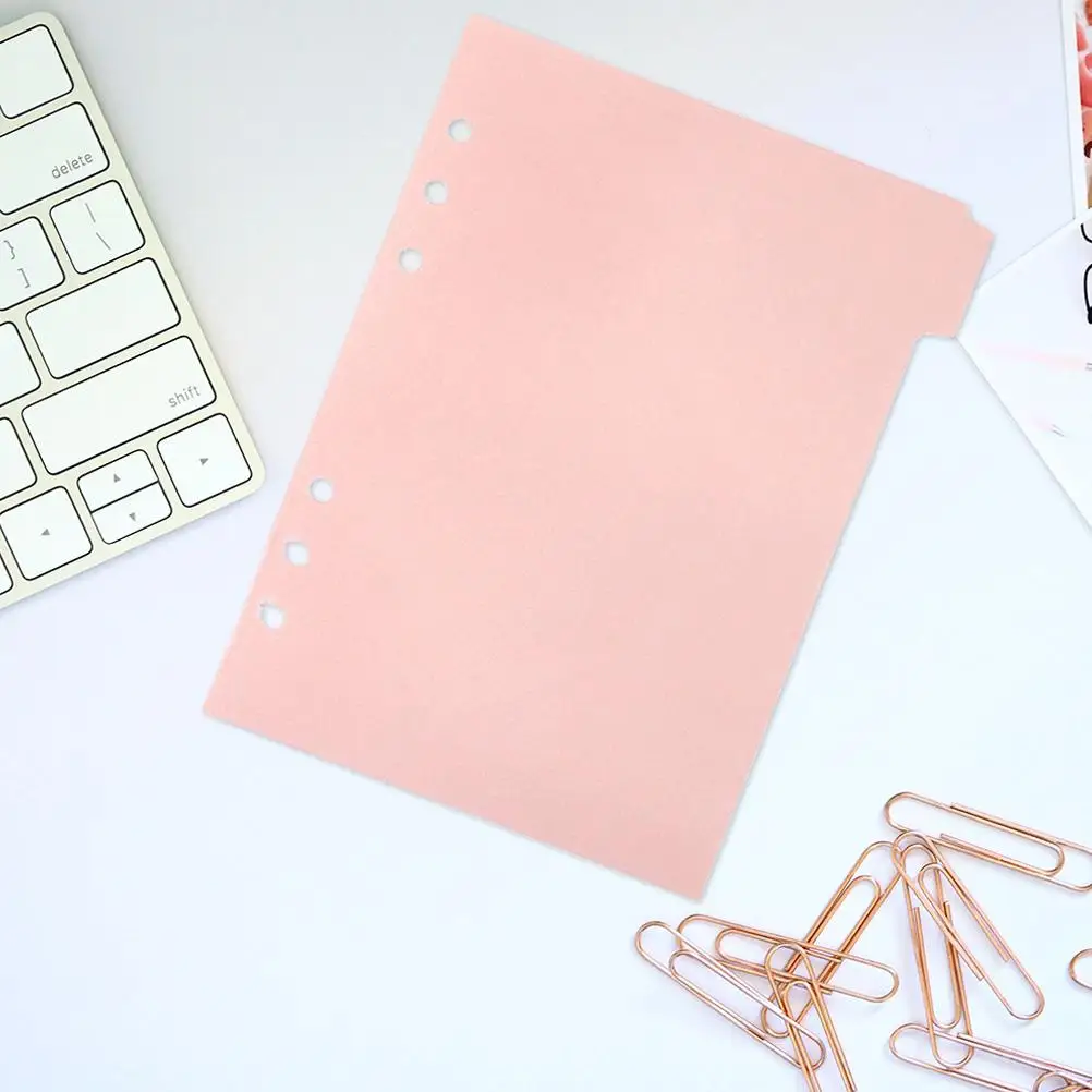 12 Pcs Partition Baffle Notebook Index Dividers Binder Clips Simple A5 Plastic Tabs Aesthetic Pp Punched Notepad Notebooks
