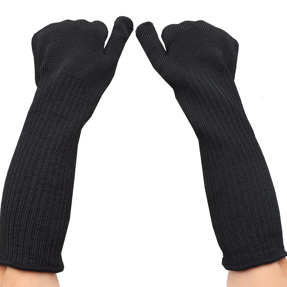 Gants de travail anti-coupure en acier inoxydable, gants de protection DulButcher, fil métallique, degré de coupe, anti-couteau, long, 40cm, 1 paire