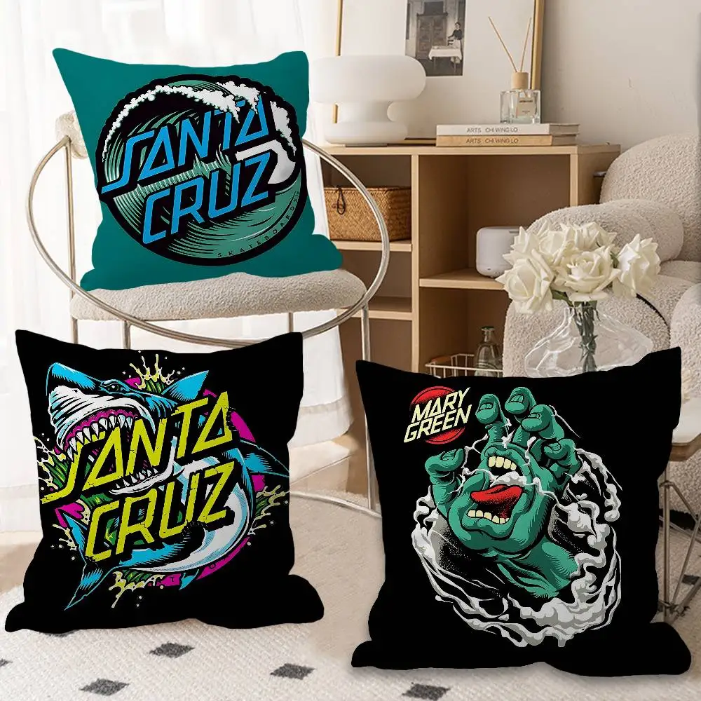 

Skateboard Brand S-santa C-Cruz Office Cushion Pillowcase Car Cushion Cover45X45CM Lumbar Pillowcase Sofa Pillowcover