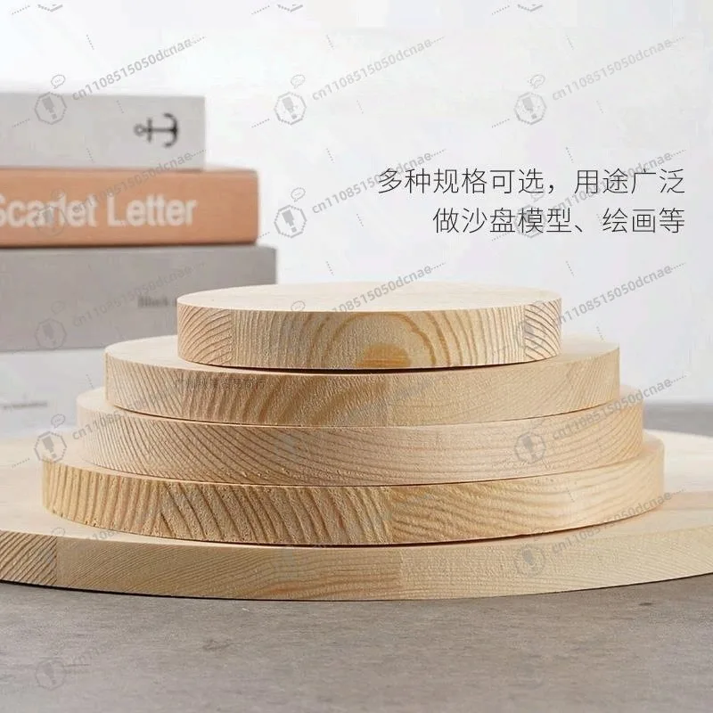 

Round Wooden DIY Craft Board Solid Pine Wood Carving for Tabletop Stool Coaster
