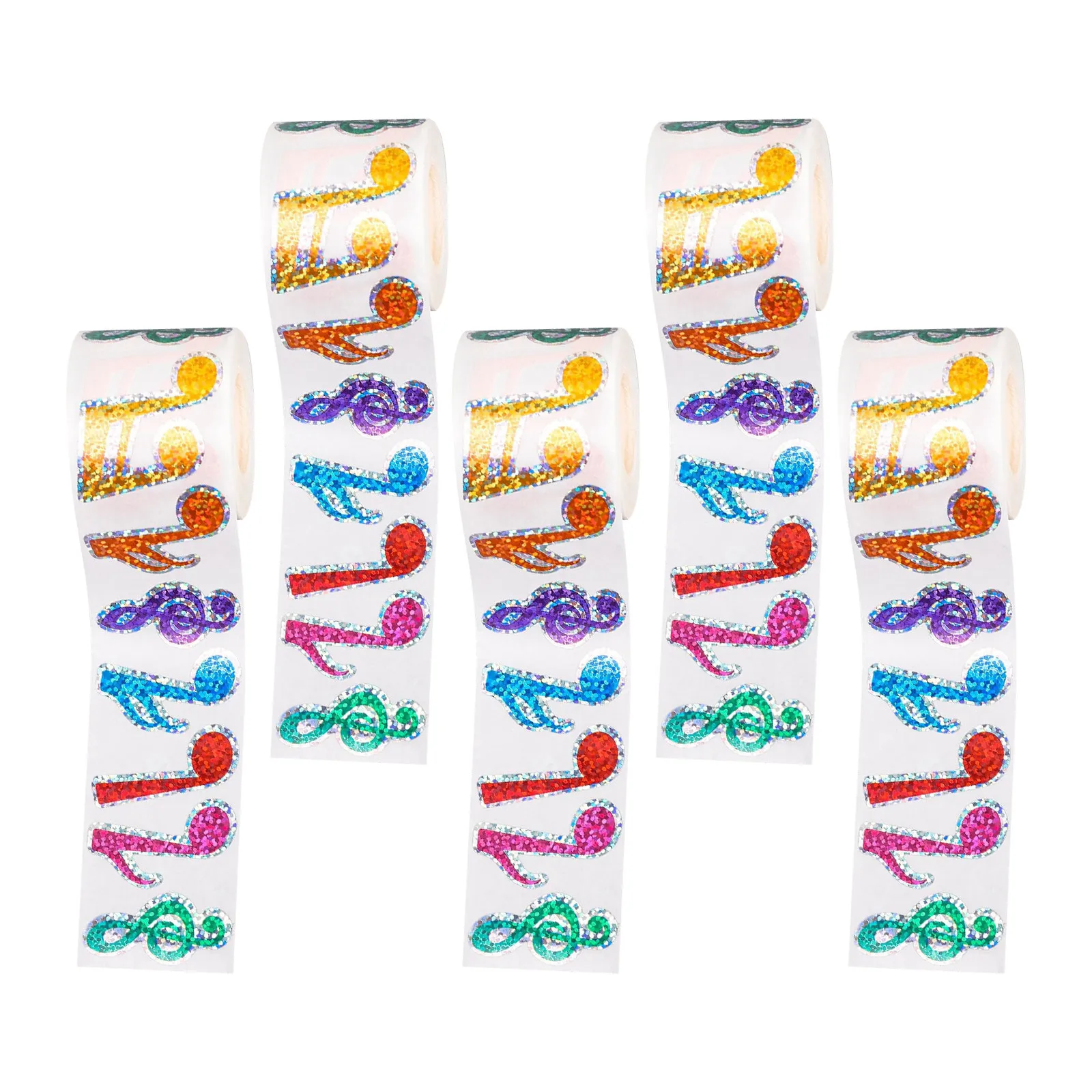 

500Pcs Waterproof Colorful Music Notes Stickers Roll Piano Decoration Stickers for Students Teachers Violin Guitar Labeling
